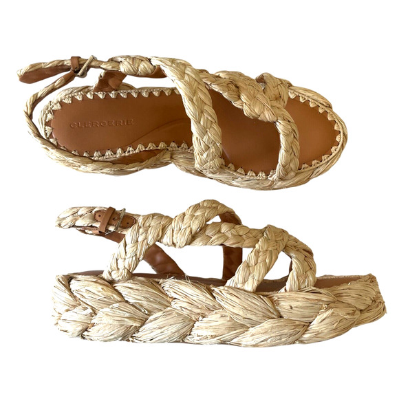 CLERGERIE Antona Size 41/US 10.5 Raffia Espadrille Slingback Platform Sandal NEW - Picture 5 of 12
